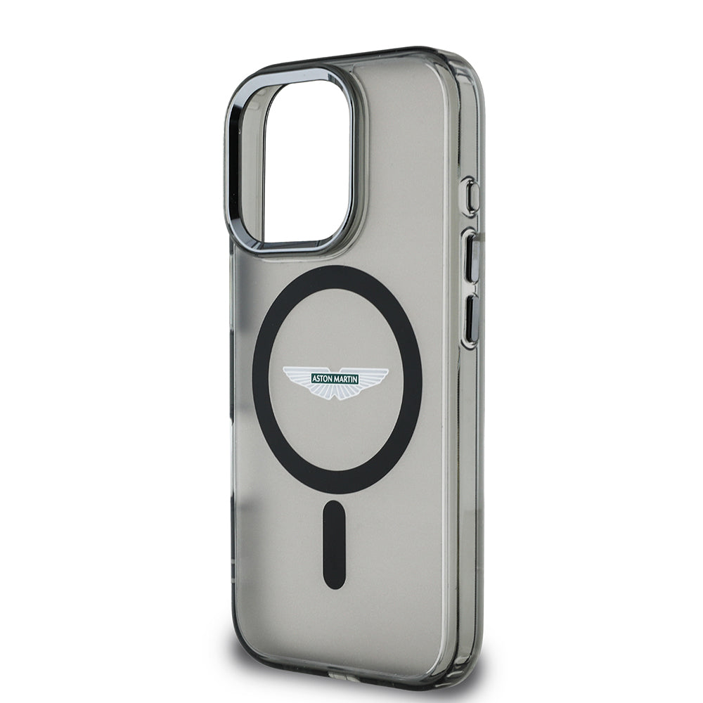 iPhone 16 Pro Kılıf Aston Martin Orjinal Lisanslı M-safe Şarj Özellikli IML Baskı Logolu Buzlu Kapak