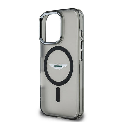 iPhone 16 Pro Kılıf Aston Martin Orjinal Lisanslı M-safe Şarj Özellikli IML Baskı Logolu Buzlu Kapak