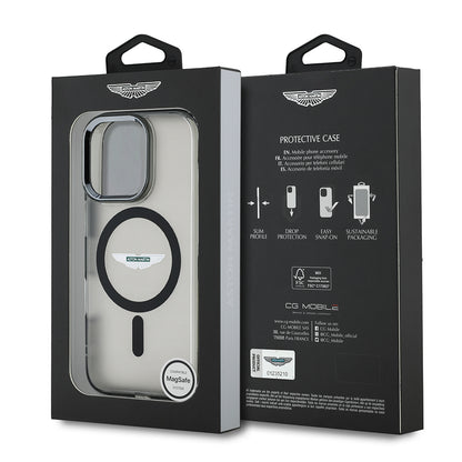 iPhone 16 Pro Kılıf Aston Martin Orjinal Lisanslı M-safe Şarj Özellikli IML Baskı Logolu Buzlu Kapak