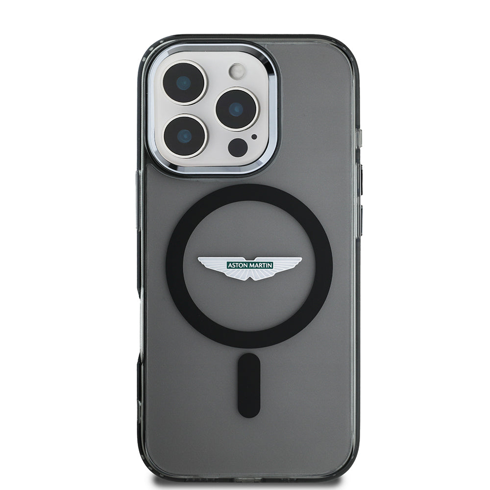iPhone 16 Pro Kılıf Aston Martin Orjinal Lisanslı M-safe Şarj Özellikli IML Baskı Logolu Buzlu Kapak