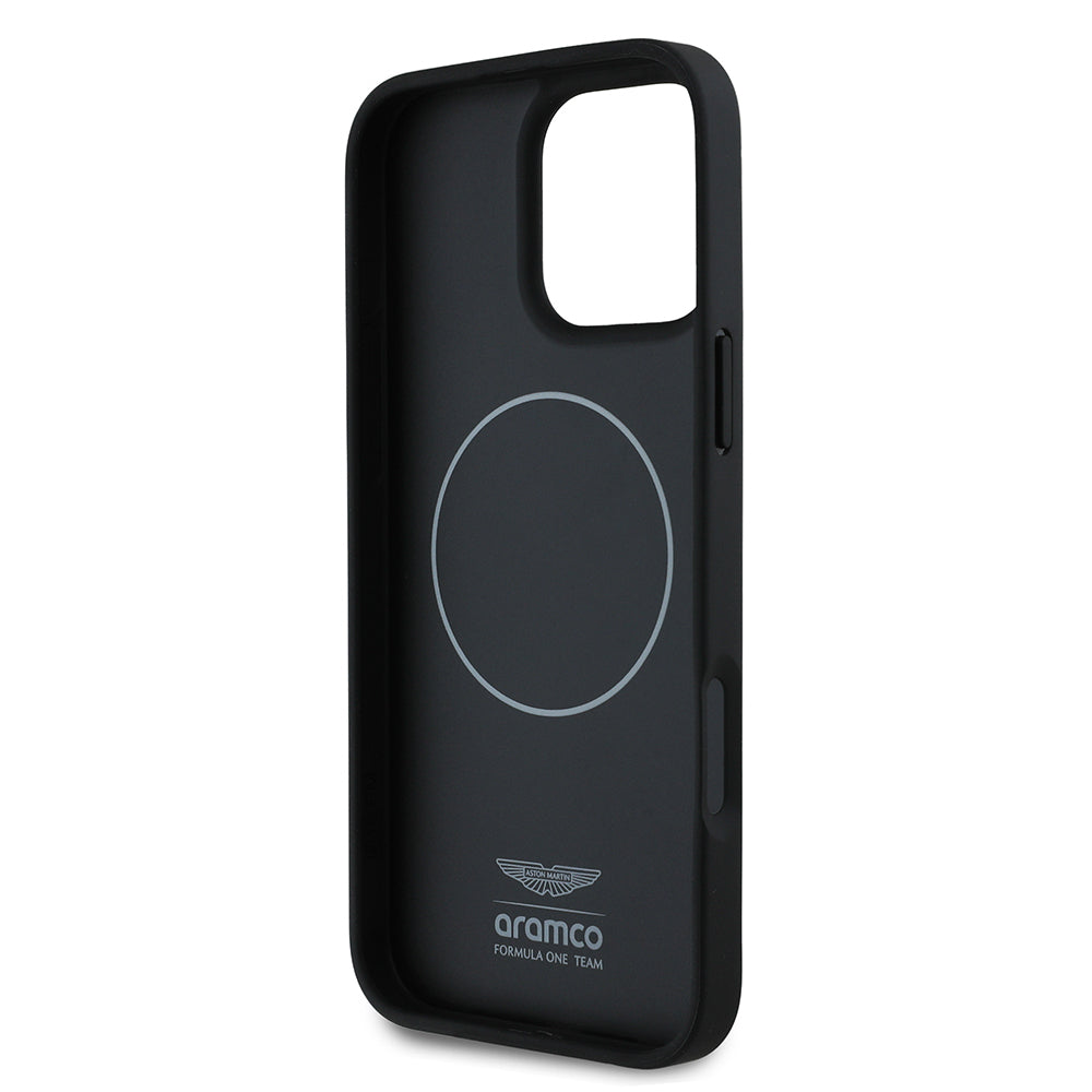 iPhone 16 Pro Kılıf Aston Martin Orjinal Lisanslı M-safe Şarj Özellikli PU Deri Alonso 14 Baskılı Kapak