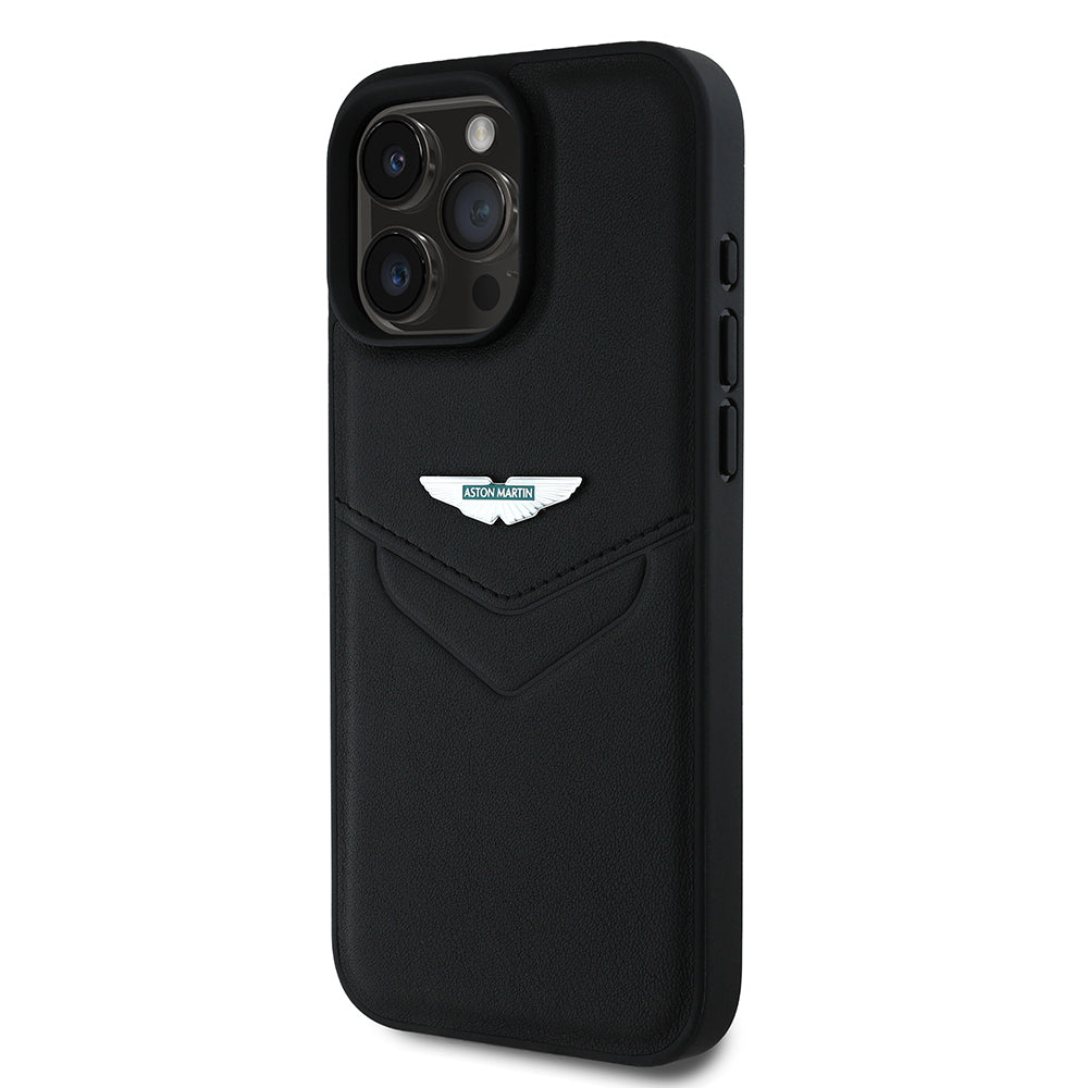 iPhone 16 Pro Kılıf Aston Martin Orjinal Lisanslı Victory Dizayn PU Deri Metal Logolu Kapak
