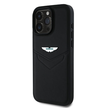 iPhone 16 Pro Kılıf Aston Martin Orjinal Lisanslı Victory Dizayn PU Deri Metal Logolu Kapak