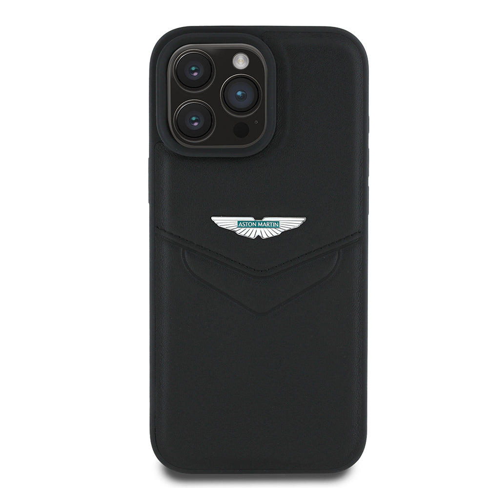 iPhone 16 Pro Kılıf Aston Martin Orjinal Lisanslı Victory Dizayn PU Deri Metal Logolu Kapak