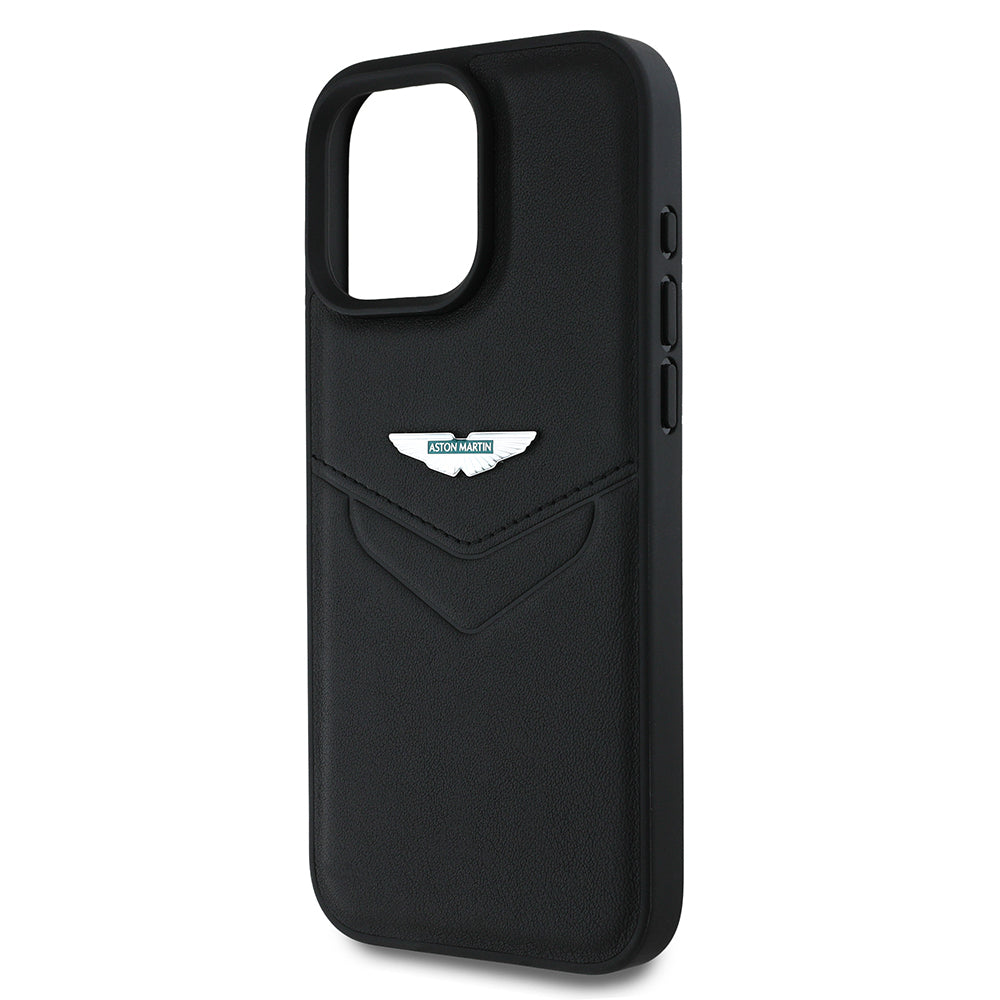 iPhone 16 Pro Kılıf Aston Martin Orjinal Lisanslı Victory Dizayn PU Deri Metal Logolu Kapak