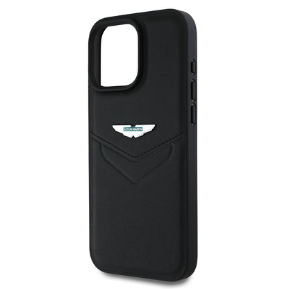 iPhone 16 Pro Kılıf Aston Martin Orjinal Lisanslı Victory Dizayn PU Deri Metal Logolu Kapak