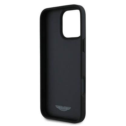 iPhone 16 Pro Kılıf Aston Martin Orjinal Lisanslı Victory Dizayn PU Deri Metal Logolu Kapak
