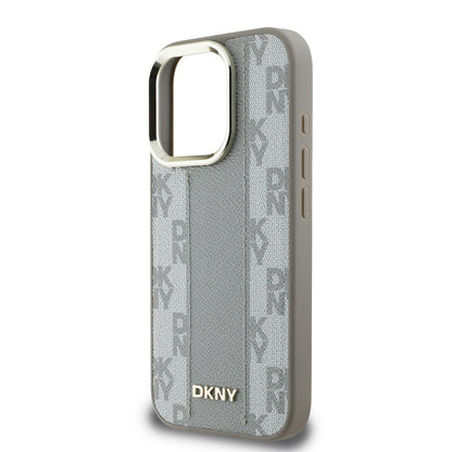 iPhone 16 Pro Kılıf DKNY Orjinal Lisanslı M-safe Şarj Özellikli 3D Yazılı Checkered Pattern Kapak