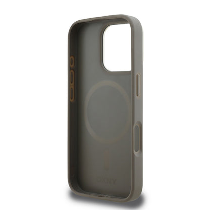 iPhone 16 Pro Kılıf DKNY Orjinal Lisanslı M-safe Şarj Özellikli 3D Yazılı Checkered Pattern Kapak