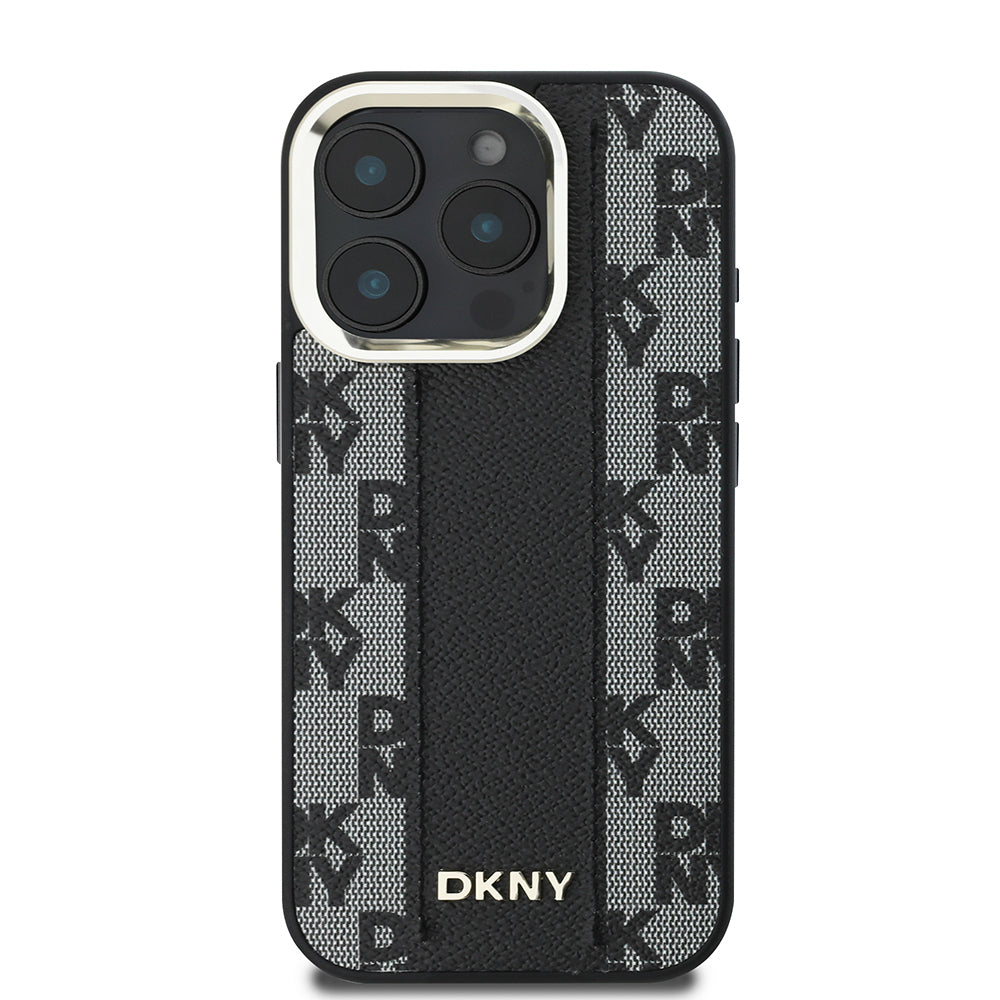 iPhone 16 Pro Kılıf DKNY Orjinal Lisanslı M-safe Şarj Özellikli 3D Yazılı Checkered Pattern Kapak