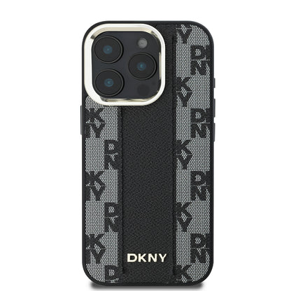 iPhone 16 Pro Kılıf DKNY Orjinal Lisanslı M-safe Şarj Özellikli 3D Yazılı Checkered Pattern Kapak