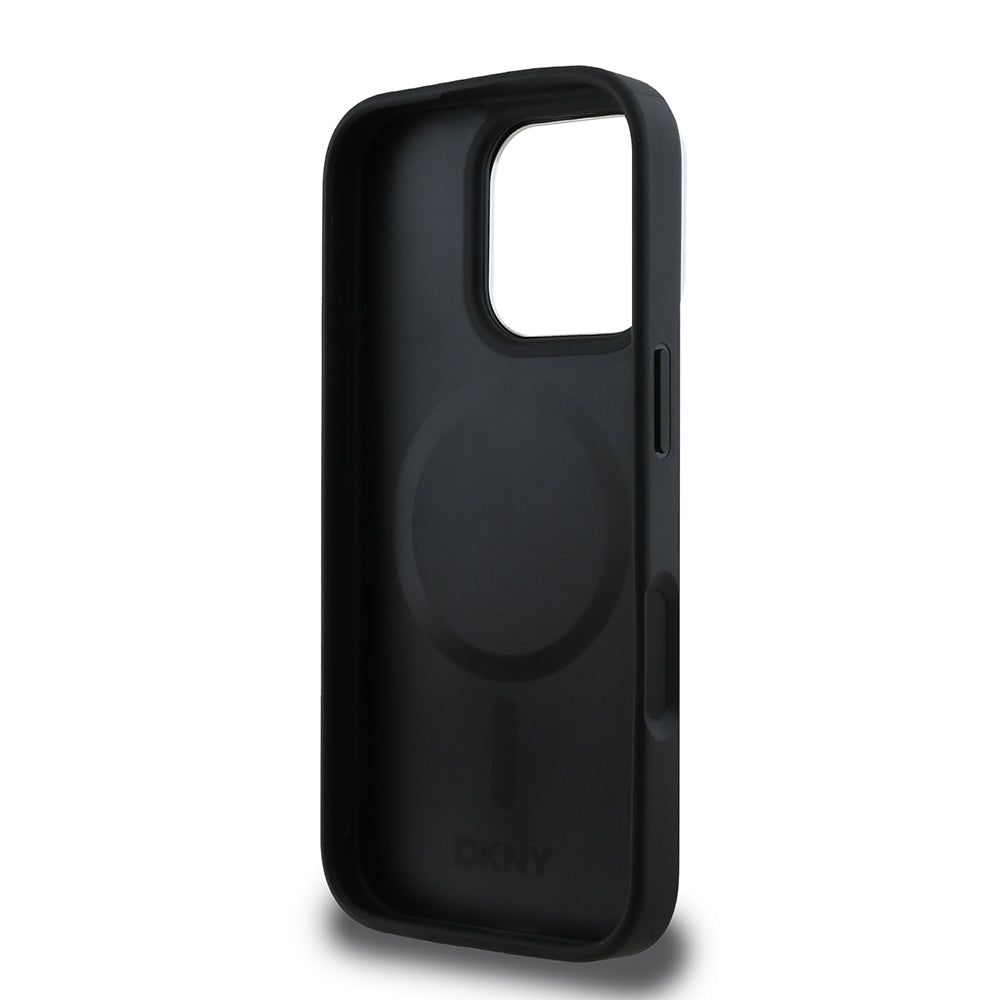 iPhone 16 Pro Kılıf DKNY Orjinal Lisanslı M-safe Şarj Özellikli 3D Yazılı Checkered Pattern Kapak