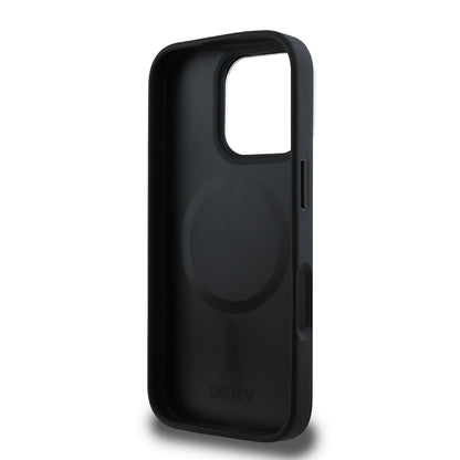iPhone 16 Pro Kılıf DKNY Orjinal Lisanslı M-safe Şarj Özellikli 3D Yazılı Checkered Pattern Kapak