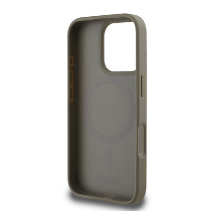 iPhone 16 Pro Kılıf DKNY Orjinal Lisanslı M-safe Şarj Özellikli 3D Yazılı Grid Pattern Kapak