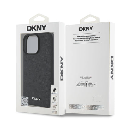 iPhone 16 Pro Kılıf DKNY Orjinal Lisanslı M-safe Şarj Özellikli Metal Logolu PU Deri Grained Kapak