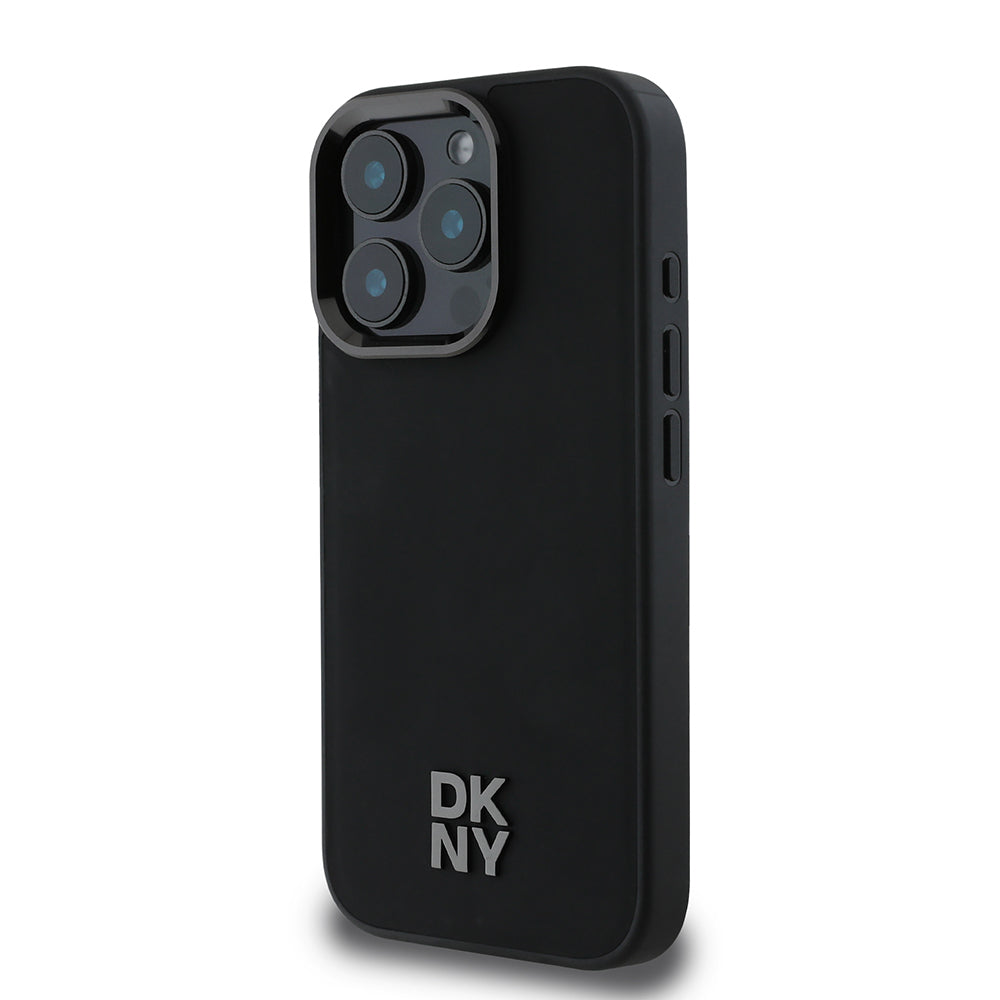 iPhone 16 Pro Kılıf DKNY Orjinal Lisanslı M-safe Şarj Özellikli Metal Logolu PU Deri Plain Kapak