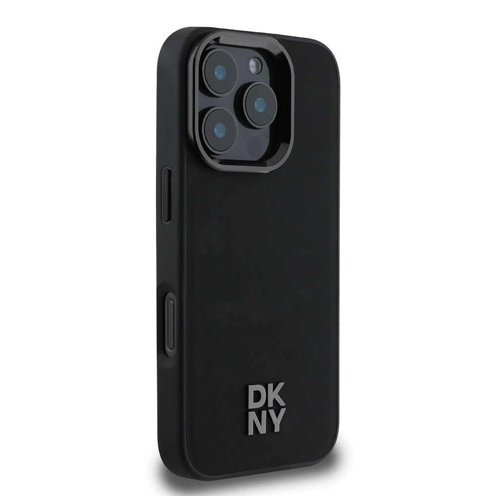 iPhone 16 Pro Kılıf DKNY Orjinal Lisanslı M-safe Şarj Özellikli Metal Logolu PU Deri Plain Kapak