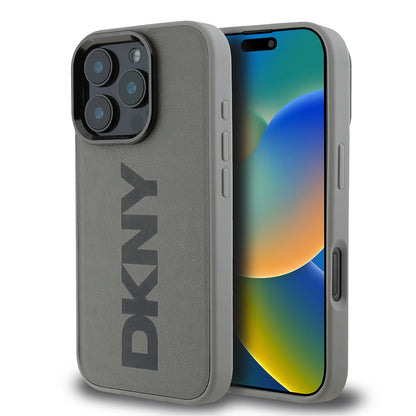iPhone 16 Pro Kılıf DKNY Orjinal Lisanslı M-safe Şarj Özellikli PU Deri Plain Kapak