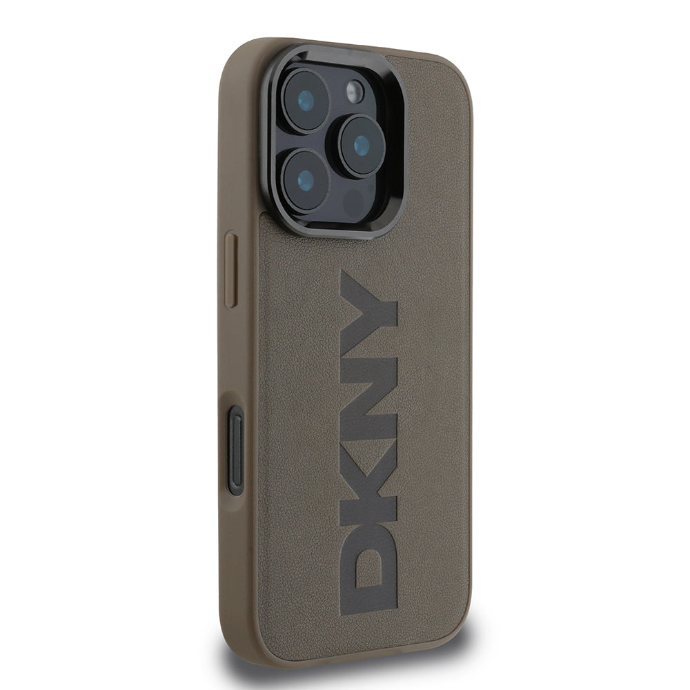 iPhone 16 Pro Kılıf DKNY Orjinal Lisanslı M-safe Şarj Özellikli PU Deri Plain Kapak
