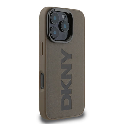 iPhone 16 Pro Kılıf DKNY Orjinal Lisanslı M-safe Şarj Özellikli PU Deri Plain Kapak