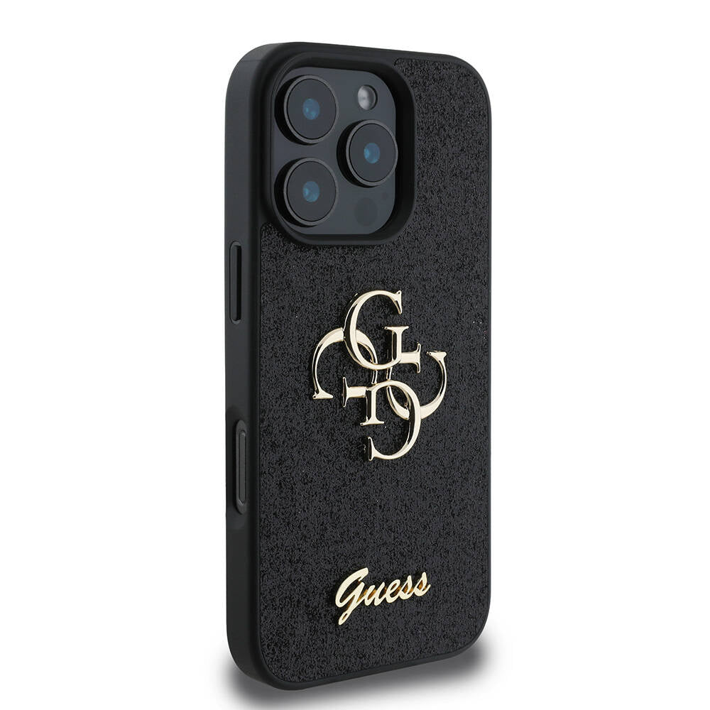 iPhone 16 Pro Kılıf Guess Orjinal Lisanslı 4G Büyük Metal Logolu Glitter Kapak