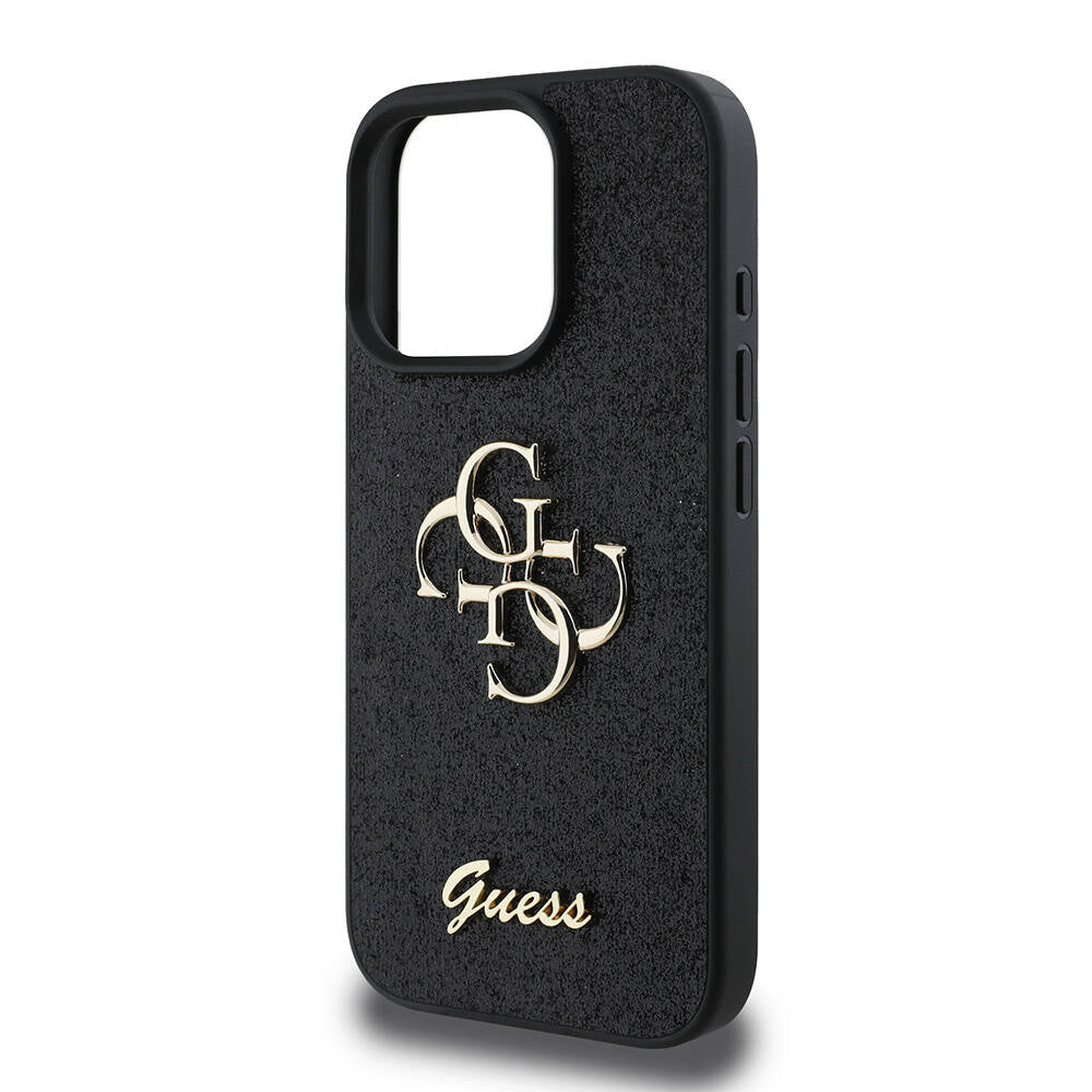 iPhone 16 Pro Kılıf Guess Orjinal Lisanslı 4G Büyük Metal Logolu Glitter Kapak