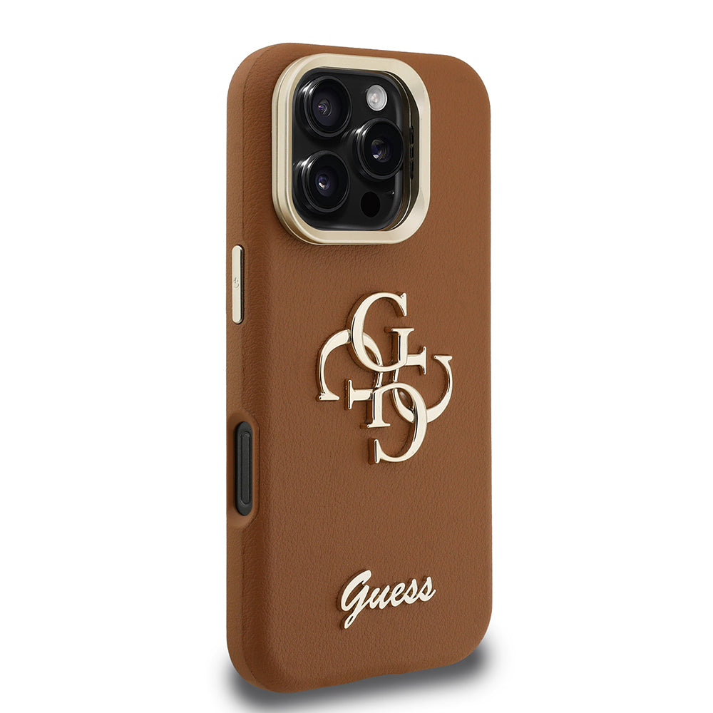 iPhone 16 Pro Kılıf Guess Orjinal Lisanslı Grained Yazı Logolu Kamera Standlı Kapak