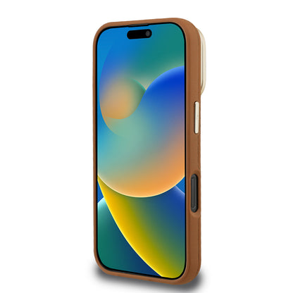 iPhone 16 Pro Kılıf Guess Orjinal Lisanslı Grained Yazı Logolu Kamera Standlı Kapak