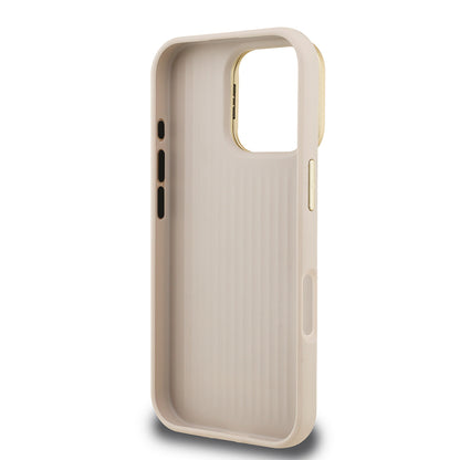 iPhone 16 Pro Kılıf Guess Orjinal Lisanslı Grained Yazı Logolu Kamera Standlı Kapak