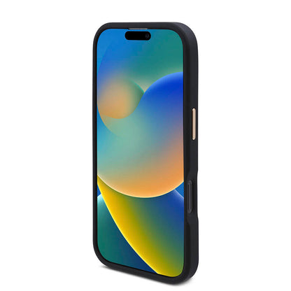 iPhone 16 Pro Kılıf Guess Orjinal Lisanslı M-safe Şarj Özellikli 4G Desenli PU Metal Plaka Klasik Logolu Kapak