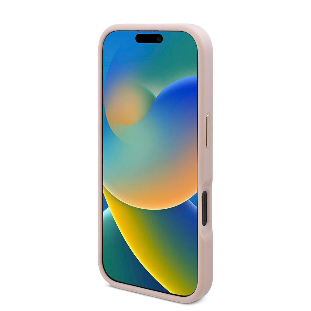 iPhone 16 Pro Kılıf Guess Orjinal Lisanslı M-safe Şarj Özellikli 4G Desenli PU Metal Plaka Klasik Logolu Kapak