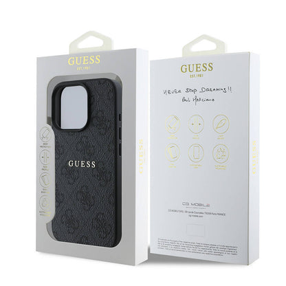iPhone 16 Pro Kılıf Guess Orjinal Lisanslı M-safe Şarj Özellikli 4G Desenli Yazı Logolu Kapak