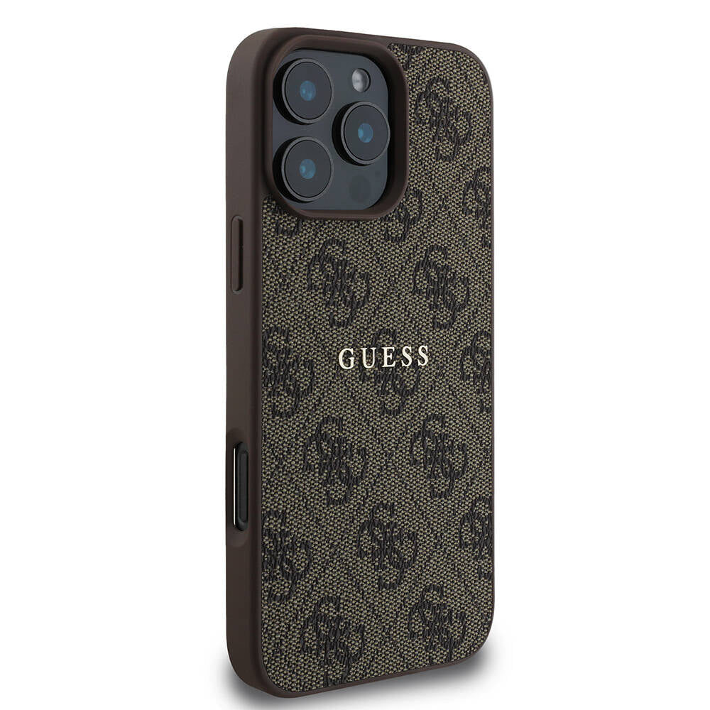 iPhone 16 Pro Kılıf Guess Orjinal Lisanslı M-safe Şarj Özellikli 4G Desenli Yazı Logolu Kapak