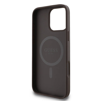 iPhone 16 Pro Kılıf Guess Orjinal Lisanslı M-safe Şarj Özellikli 4G Desenli Yazı Logolu Kapak