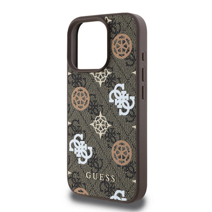 iPhone 16 Pro Kılıf Guess Orjinal Lisanslı M-safe Şarj Özellikli 4G Desenli Yazı Logolu Peony Kapak