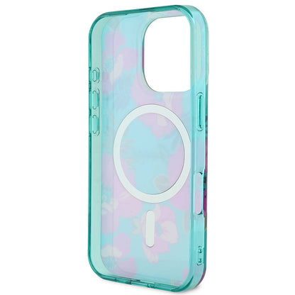 iPhone 16 Pro Kılıf Guess Orjinal Lisanslı M-safe Şarj Özellikli Flower Tone On Tone Ring Kapak
