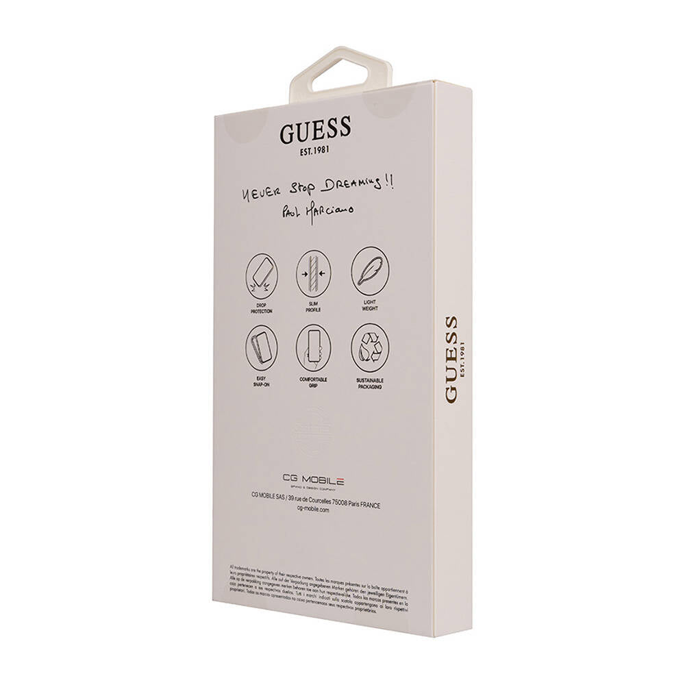 iPhone 16 Pro Kılıf Guess Orjinal Lisanslı M-safe Şarj Özellikli Grained Triangle Kapak