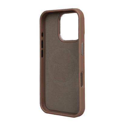 iPhone 16 Pro Kılıf Guess Orjinal Lisanslı M-safe Şarj Özellikli Grained Triangle Kapak
