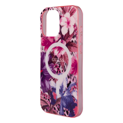 iPhone 16 Pro Kılıf Guess Orjinal Lisanslı M-safe Şarj Özellikli IML Baskılı Jungle Ring Kapak