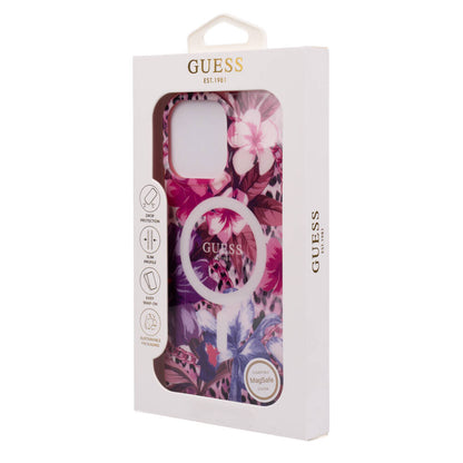 iPhone 16 Pro Kılıf Guess Orjinal Lisanslı M-safe Şarj Özellikli IML Baskılı Jungle Ring Kapak