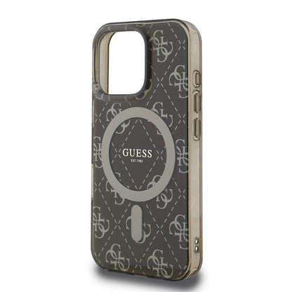 iPhone 16 Pro Kılıf Guess Orjinal Lisanslı M-safe Şarj Özellikli IML Baskılı Klasik Logolu 4G Desenli Kapak