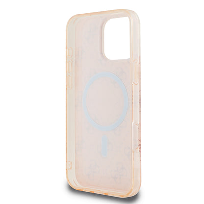 iPhone 16 Pro Kılıf Guess Orjinal Lisanslı M-safe Şarj Özellikli IML Baskılı Klasik Logolu 4G Desenli Kapak