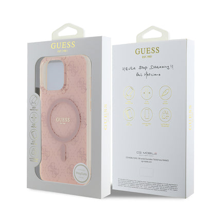 iPhone 16 Pro Kılıf Guess Orjinal Lisanslı M-safe Şarj Özellikli IML Baskılı Klasik Logolu 4G Desenli Kapak