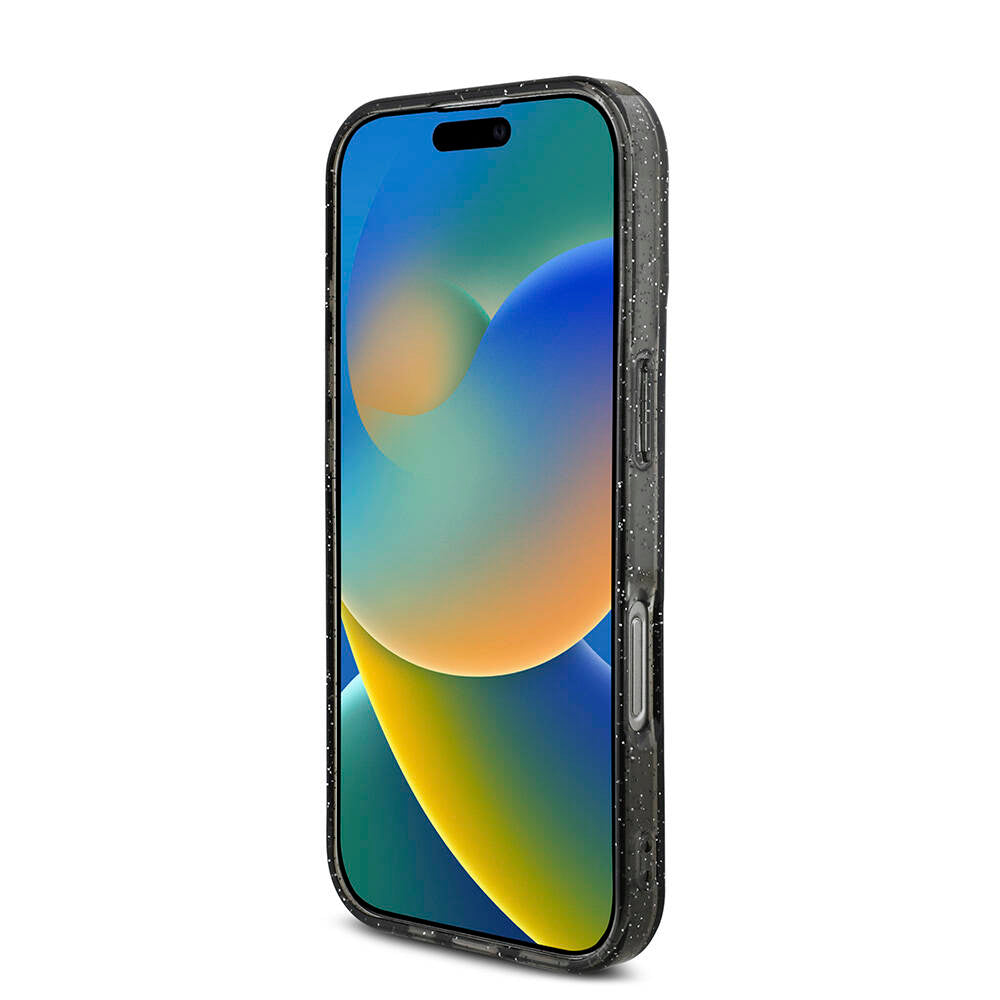iPhone 16 Pro Kılıf Guess Orjinal Lisanslı M-safe Şarj Özellikli Simli Silikon İnci Bileklikli Kapak