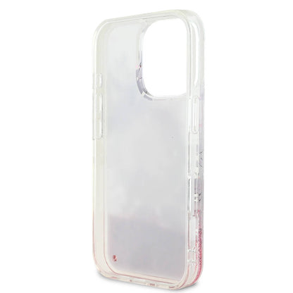 iPhone 16 Pro Kılıf Guess Orjinal Lisanslı M-safe Şarj Özellikli Sıvılı Simli Çiçek Desenli Kapak