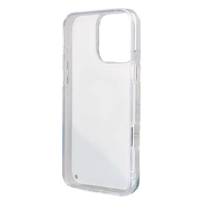 iPhone 16 Pro Kılıf Guess Orjinal Lisanslı M-safe Şarj Özellikli Sıvılı Simli Çiçek Desenli Kapak