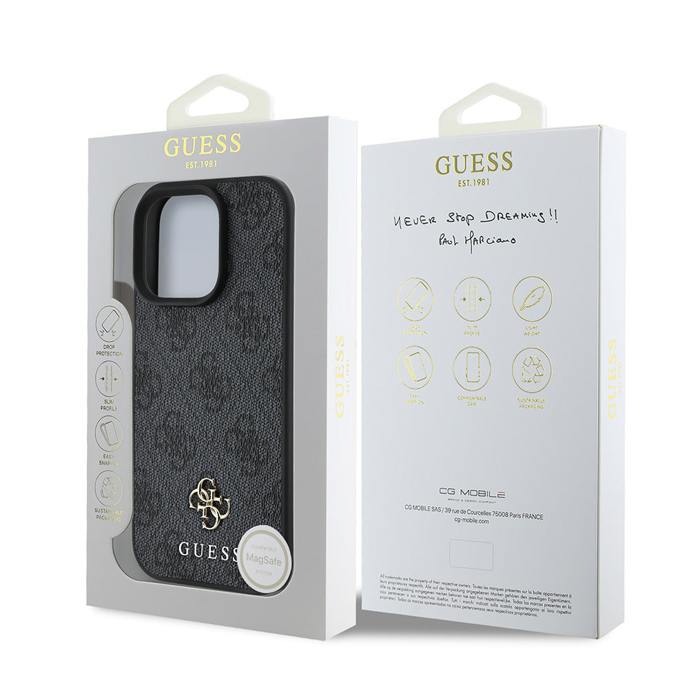 iPhone 16 Pro Kılıf Guess Orjinal Lisanslı M-safe Şarj Özellikli Small 4G Classic Kapak