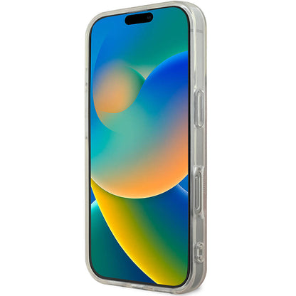 iPhone 16 Pro Kılıf Guess Orjinal Lisanslı M-safe Şarj Özellikli Yazı Logolu 4G Desenli Kapak