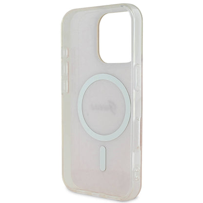 iPhone 16 Pro Kılıf Guess Orjinal Lisanslı M-safe Şarj Özellikli Yazı Logolu 4G Desenli Kapak
