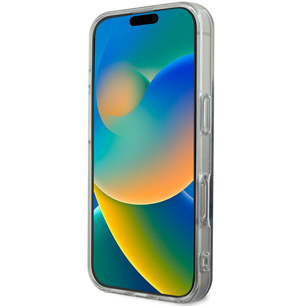 iPhone 16 Pro Kılıf Guess Orjinal Lisanslı M-safe Şarj Özellikli Yazı Logolu 4G Desenli Kapak